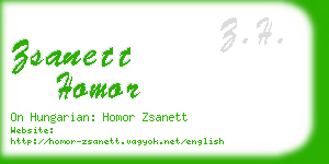 zsanett homor business card